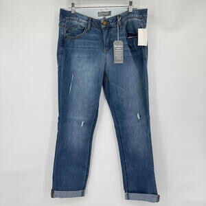 Women's Wit & Wisdom NWT Distressed Ab Solution Girlfriend Blue Jeans 10